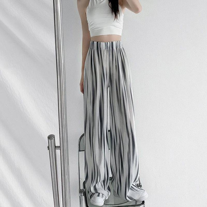 Gray Stripes Loose Pants | Aesthetic Pants