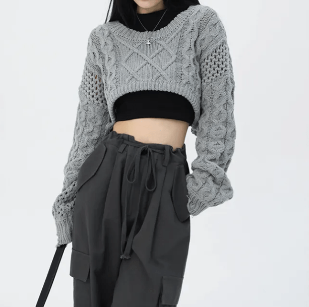 Knitted Super Cropped Sweater | Aesthetic Sweater