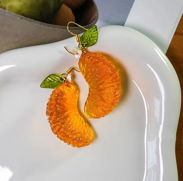 Orange Fruit Earrings | Aesthetic Jewelry
