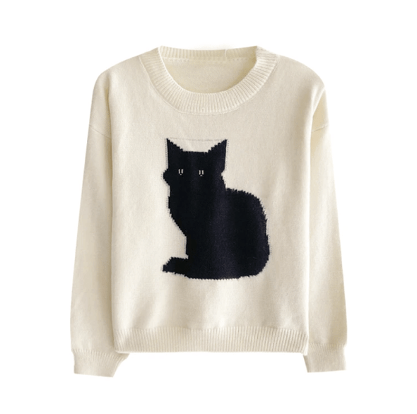 Black Kitty Sweater - All Things Rainbow