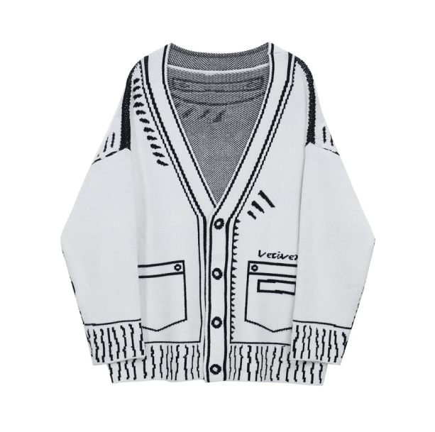 Contrast Graphic Sweater | Aesthetic Clothes