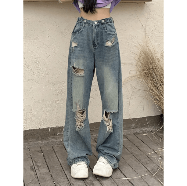 Distressed Boyfriend Jeans | Aesthetic Clothing