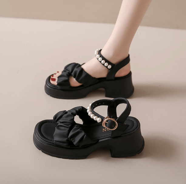 AesthetiChic Pearl Platforms | Aesthetic Shoes