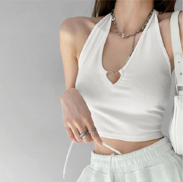 Heart Buckle Crop Top | Aesthetic Clothes