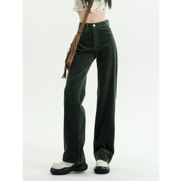 High Waist Corduroy Pants | Aesthetic Clothes