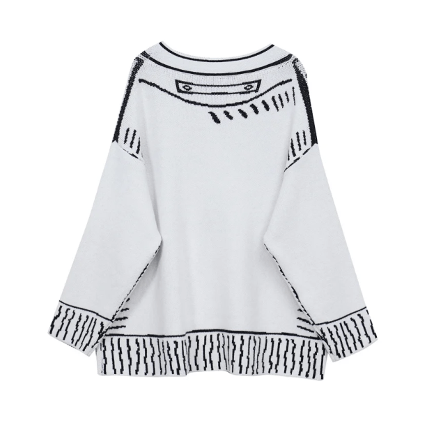 Contrast Graphic Sweater | Aesthetic Clothes