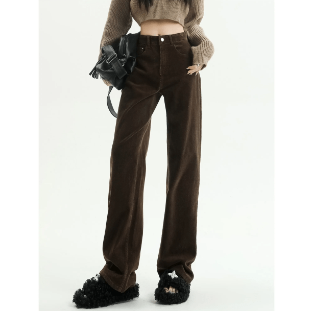 High Waist Corduroy Pants | Aesthetic Clothes