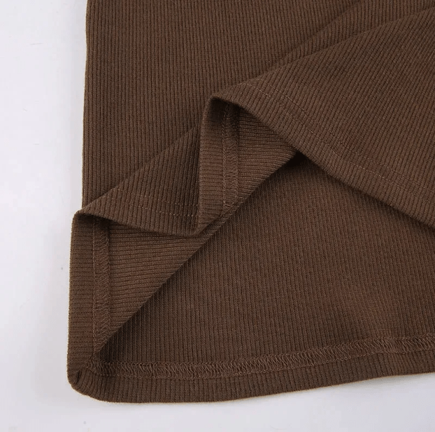 Brown Knitted Mini Dress | Aesthetic Clothing