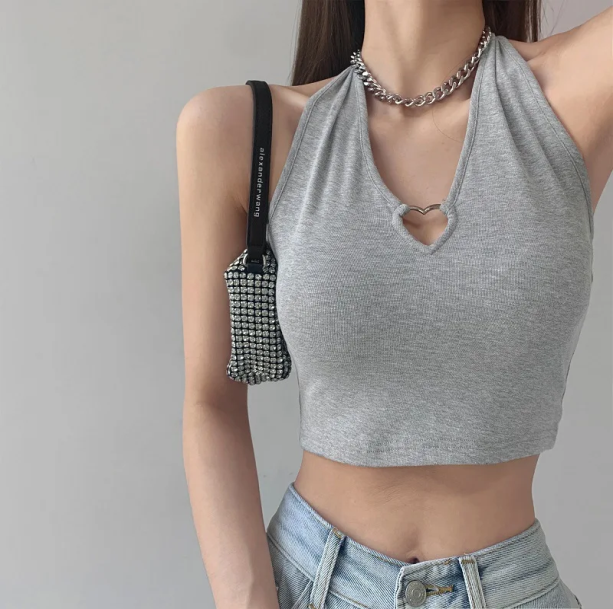 Heart Buckle Crop Top | Aesthetic Clothes