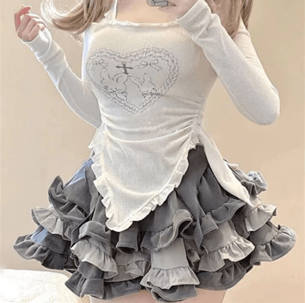 Kawaii Off Shoulder Outfit Set | Aesthetic Clothes