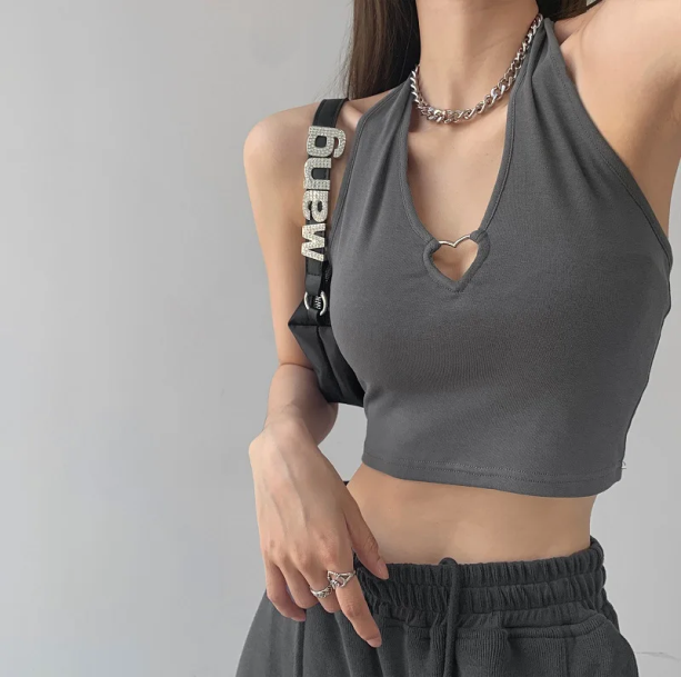 Heart Buckle Crop Top | Aesthetic Clothes