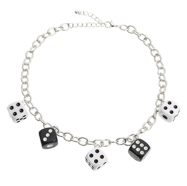 Black And White Dice Necklace | Aesthetic Necklace