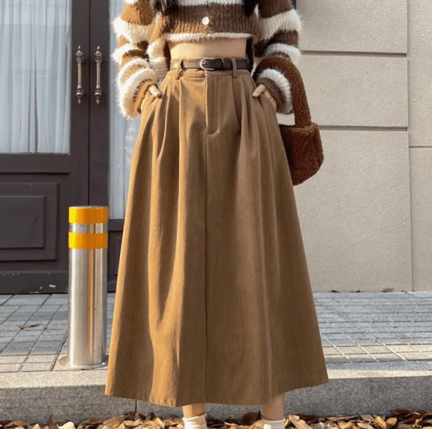 Fall Corduroy Skirt | Aesthetic Clothes