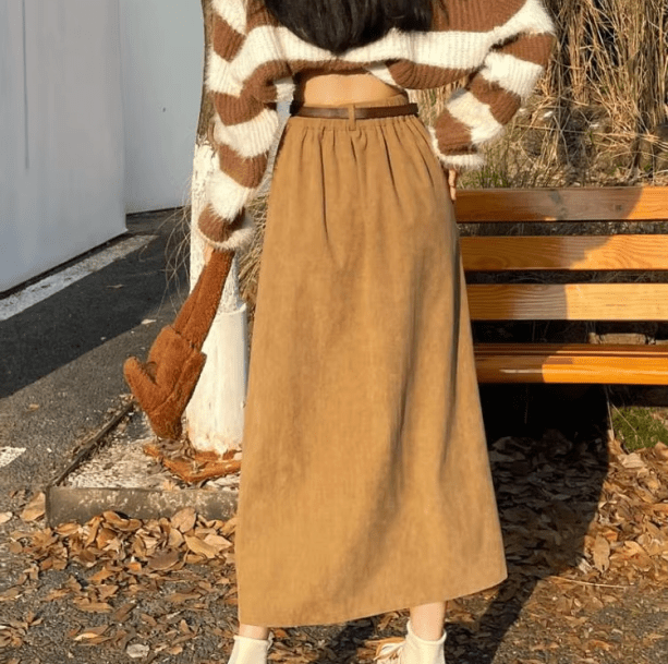 Fall Corduroy Skirt | Aesthetic Clothes