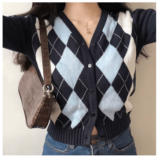 V Neck Old School Sweater | Aesthetic Clothes