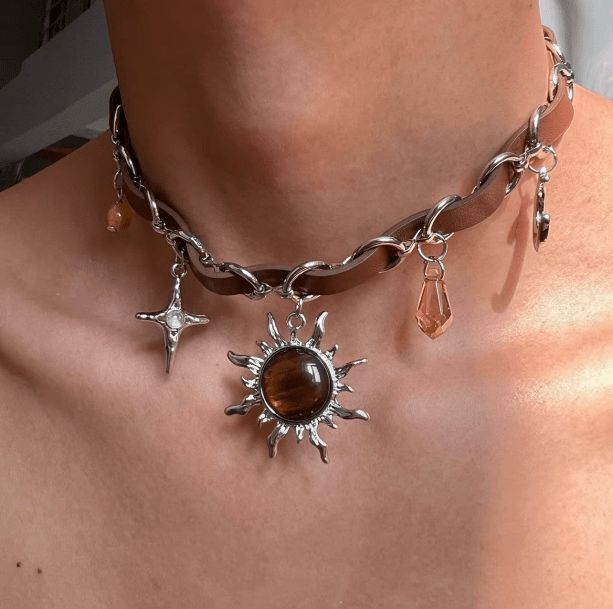 Vintage Sun Choker Necklace | Aesthetic Jewelry
