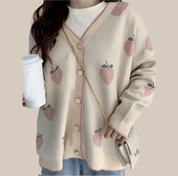 Peach Fruit Cardigan | Aesthetic Clothes