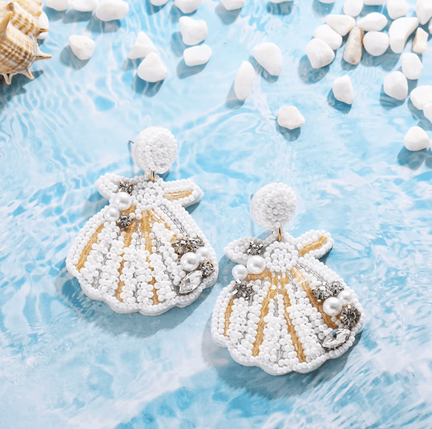 White Shell Earrings | Aesthetic Jewelry