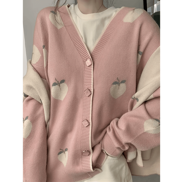 Peach Fruit Cardigan | Aesthetic Clothes