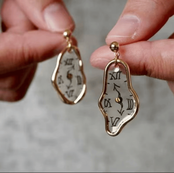 Melting Clock Earrings | Aesthetic Jewelry