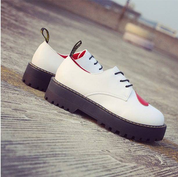 Love Heart Oxford Shoes | Aesthetic Shoes