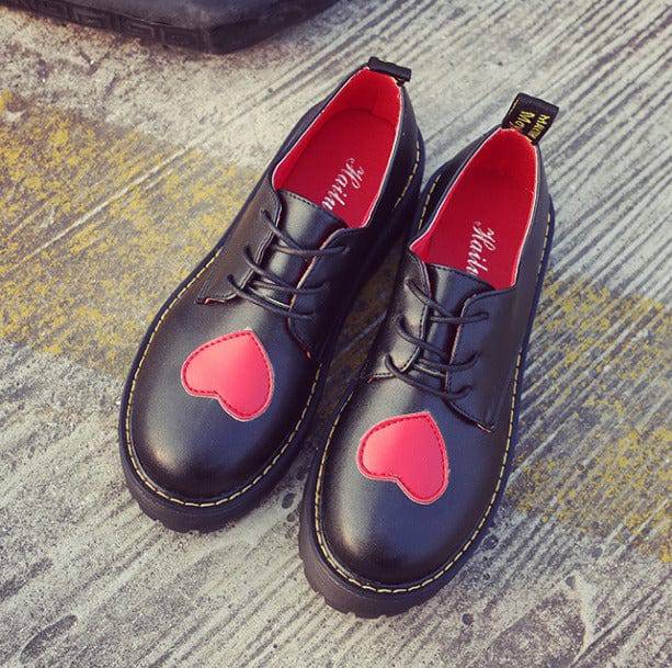 Love Heart Oxford Shoes | Aesthetic Shoes