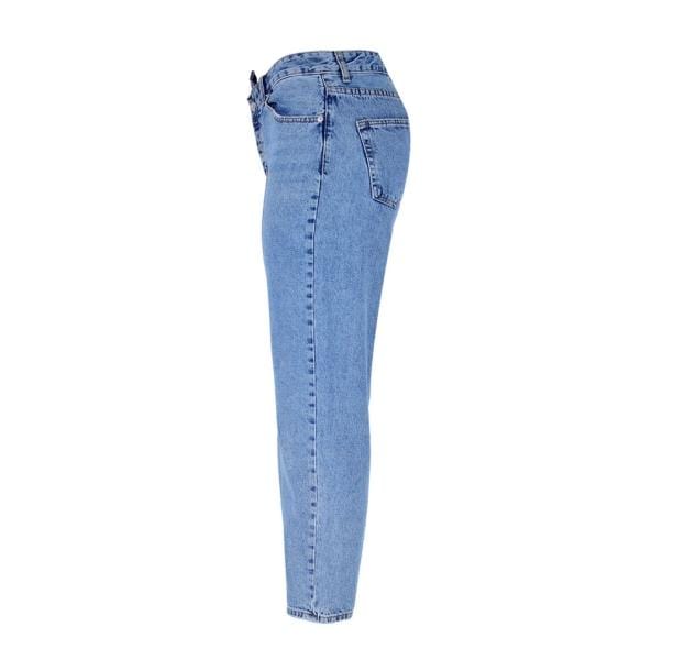 Irregular Front High Waist Jeans | Aesthetic Pants