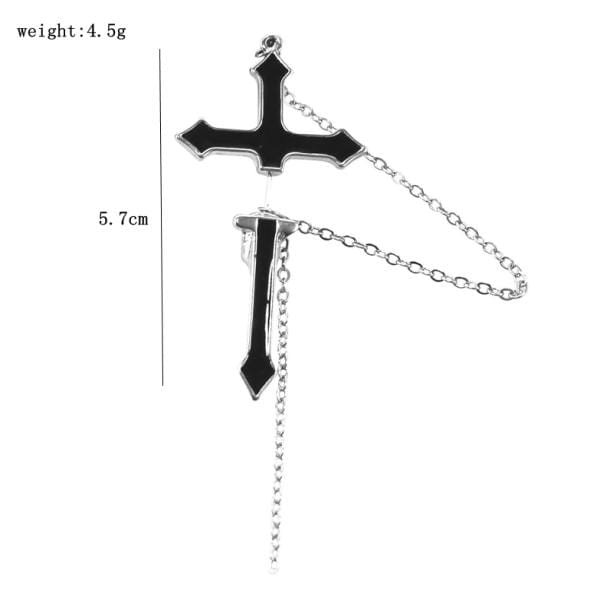 Chain Cross Earring | Grunge Aesthetic Jewelry