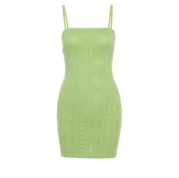 Knitted Lime Dress | Aesthetic Dresses