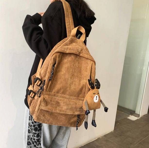 Classic Corduroy Backpack | Aesthetic Backpacks