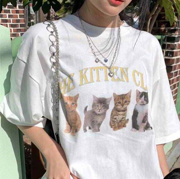 Cat Club T-Shirt | Aesthetic Clothes