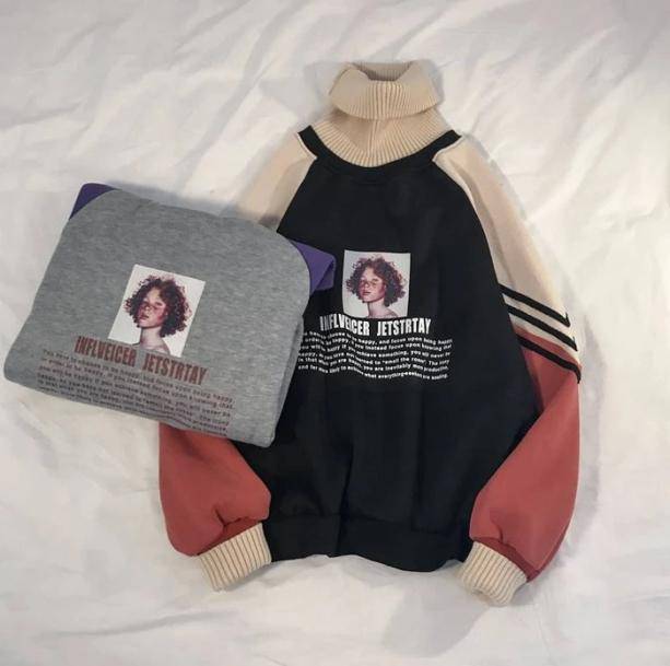Retro High Neck Sweatshirt - All Things Rainbow