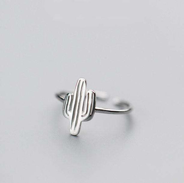 Sterling Silver Cactus Ring - Resizable - All Things Rainbow