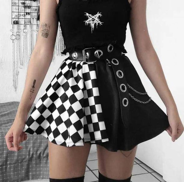 High Waist Checkered Skirt | Aesthetic Clothes & Accessories