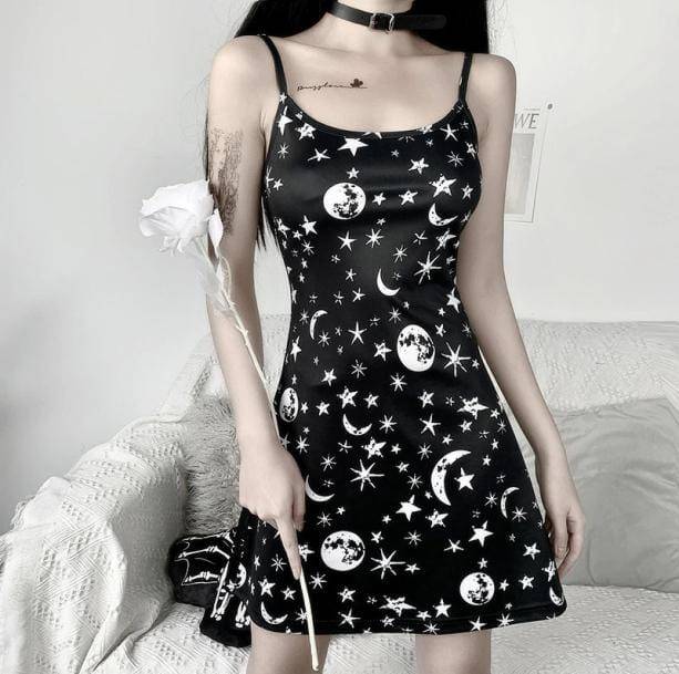 Black Moon Dress | Aesthetic Grunge Dresses & Skirts