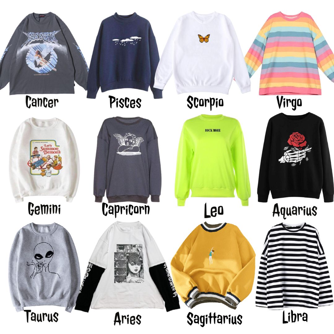 aesthetic sweatshirt for your zodiac sign