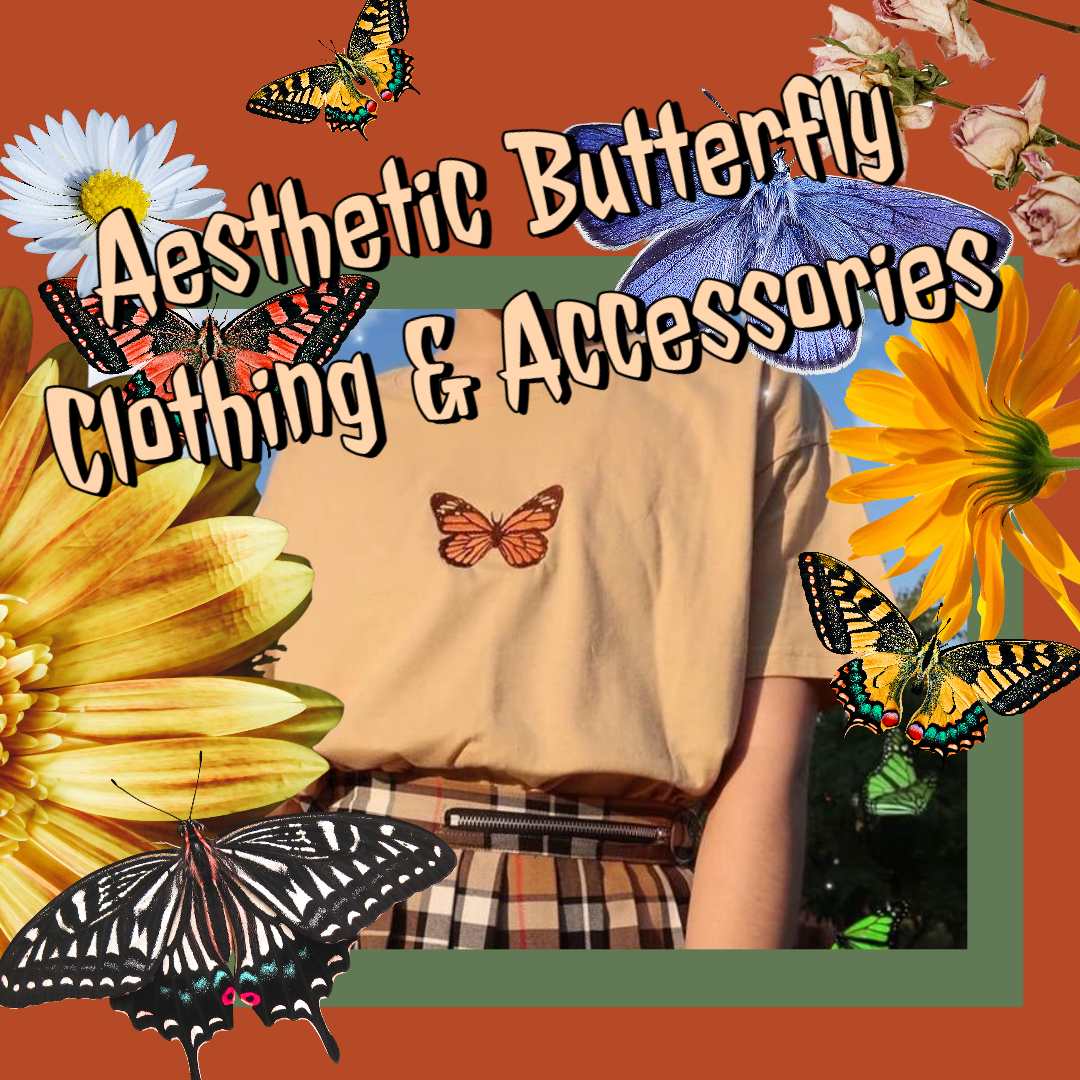 aesthetic butterfly clothes, jewelry and accessories