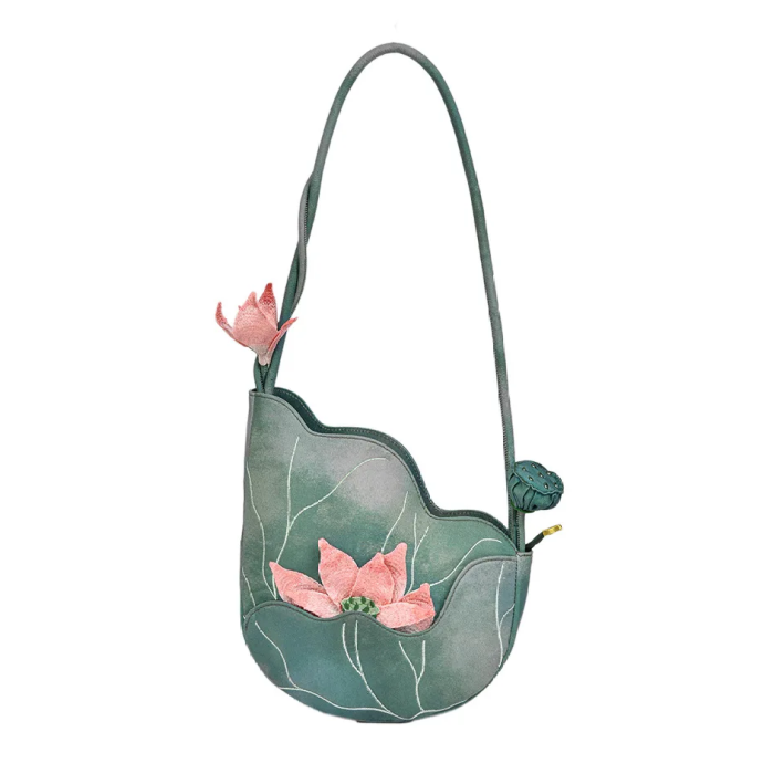 Green Fairycore Crossbody Bag – Green Lotus Aesthetic Bag