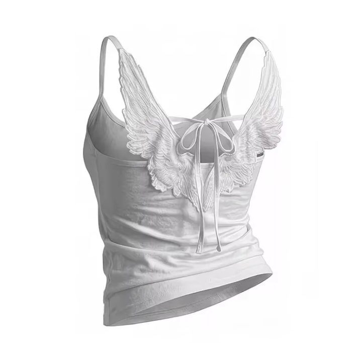 white Angelcore Tank Top – Angel Wings Aesthetic Top