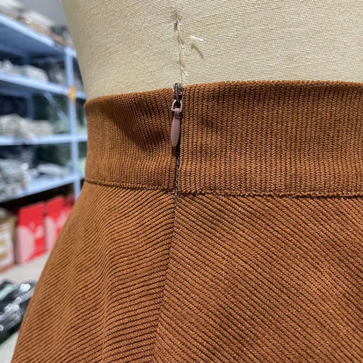 brown Dark Academia Corduroy Skirt - Vintage Aesthetic Mini