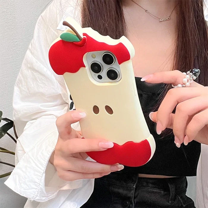 Cute Apple Core iPhone Case – 3D Quirky Aesthetic iPhone Case