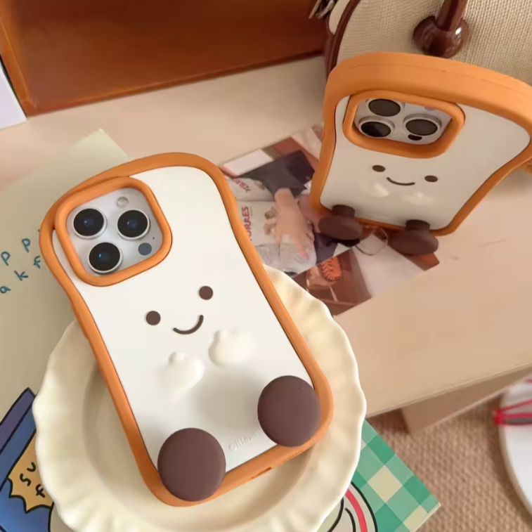 Toast iPhone Case – Cute Aesthetic Bread Phone Case with Stand