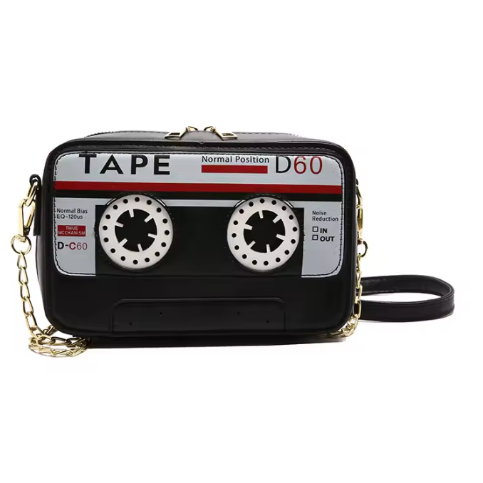 Cassette tape-shaped handbag | Retro Cassette Tape Shoulder Bag – Y2K Aesthetic Style