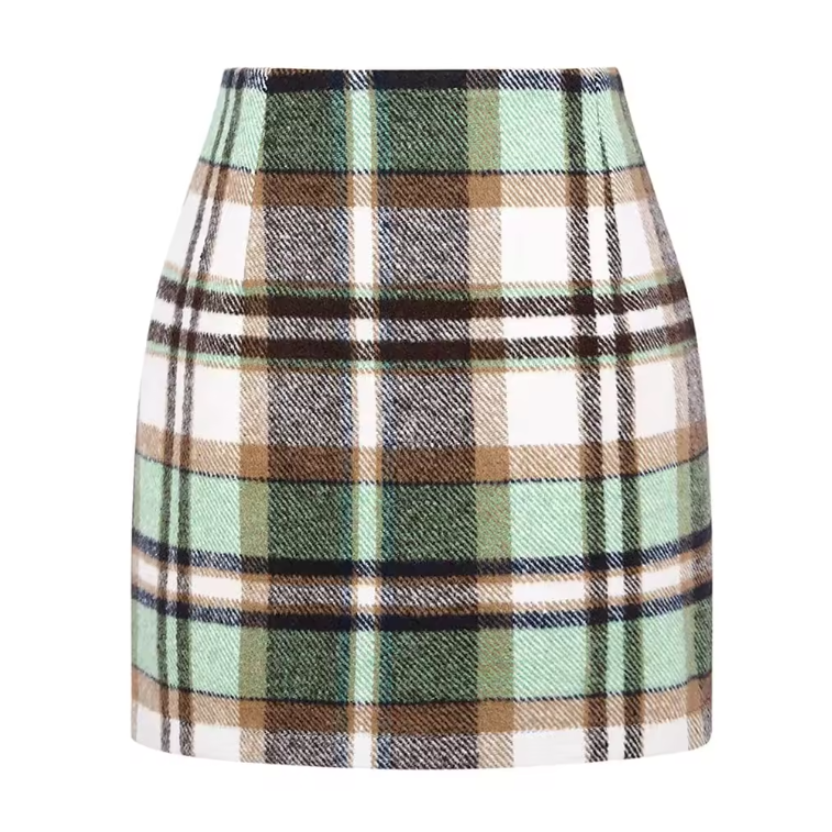 Green Academia Plaid Mini Skirt – Preppy Aesthetic Outfit