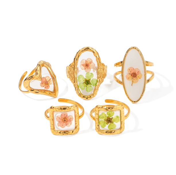 Pressed Flower Ring - All Things Rainbow