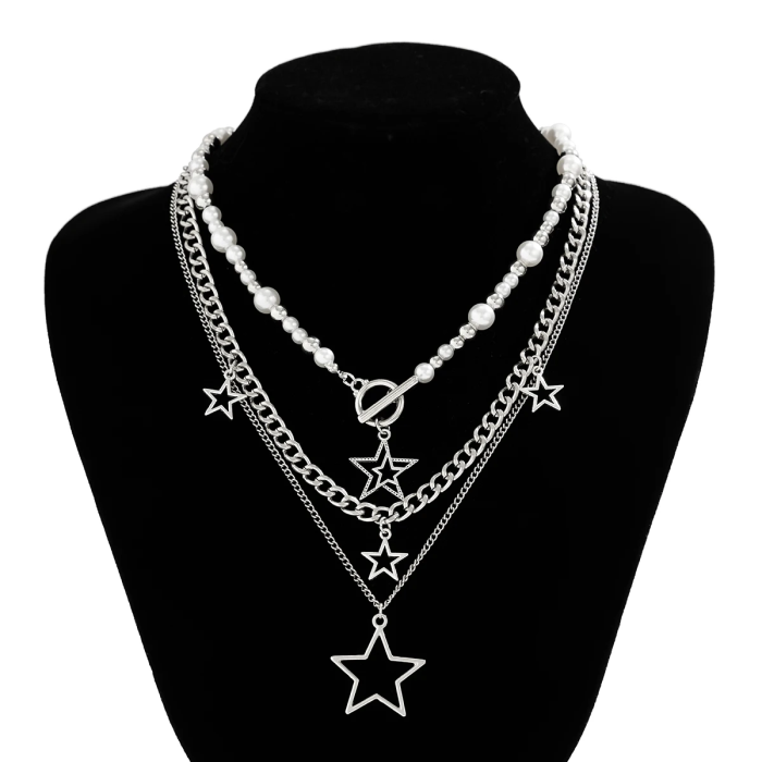 Layered Star Necklace Set (3-Piece) – Stargirl Aesthetic Jewelry