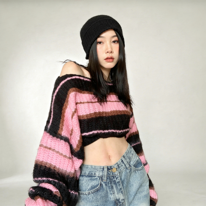 Egirl Cropped Sweater | Aesthetic Sweater