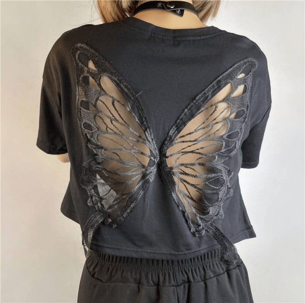 Open Back Butterfly T-Shirt | Aesthetic Clothes