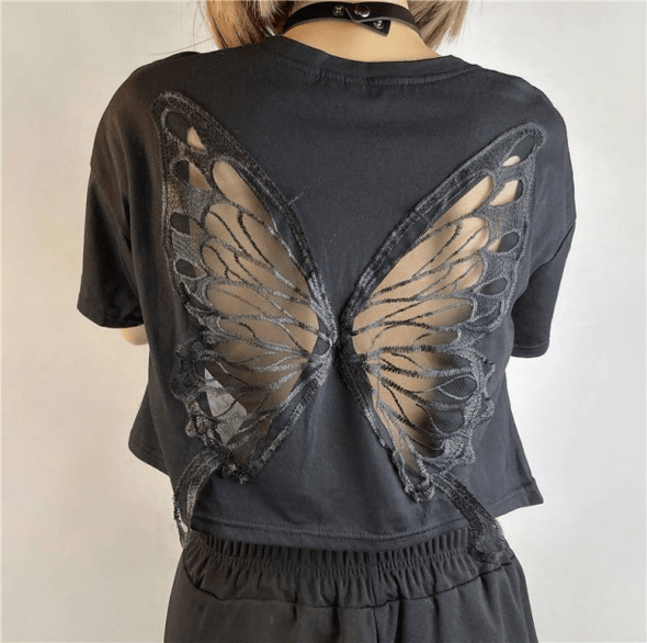 Open Back Butterfly T-Shirt - All Things Rainbow
