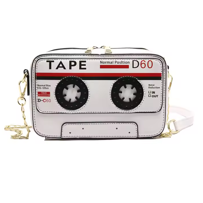 Cassette tape-shaped handbag | Retro Cassette Tape Shoulder Bag – Y2K Aesthetic Style